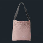 Blush Pink Rose Gold Glitter Monogram Name Crossbody Bag<br><div class="desc">Rose Gold - Blush Pink anniversary,  baby shower or bachelorette party gift for someone that loves glam luxury and chic styles.</div>
