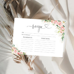 Blush Pink Rose Gold Large Recipe Card