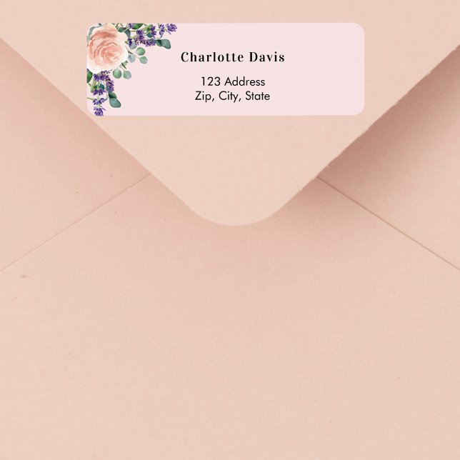Blush pink rose gold lavender return address  (Creator Uploaded)