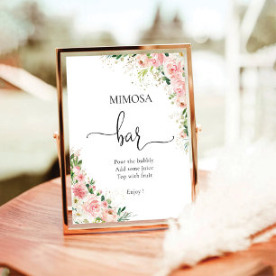 Blush Pink Rose Gold Mimosa Bar Sign