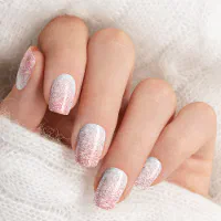 Blush Pink Rose Gold Ombre Glitter Minx Nail Art