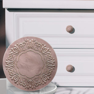 Blush Pink Rose Gold Ornamental Frame Ceramic Knob
