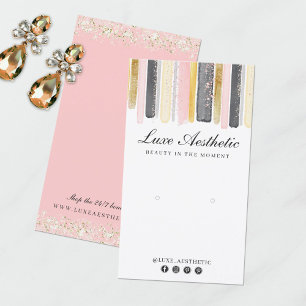 Blush Pink Rose Gold Paint Earring Jewellery Displ Business Card