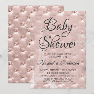 Blush Pink - Rose Gold Paris Baby Shower Invitation
