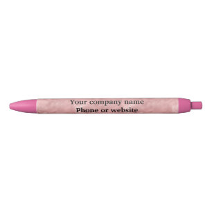 Blush Pink Rose Gold Personalised Small Business Black Ink Pen