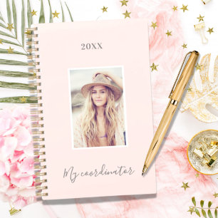 Blush pink rose gold photo appointments 2022 planner