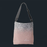 Blush Pink Rose Gold Silver Glitter Monogram Crossbody Bag<br><div class="desc">Rose Gold - Blush Pink and Silver anniversary,  baby shower or bachelorette party gift for someone that loves glam luxury and chic styles.</div>