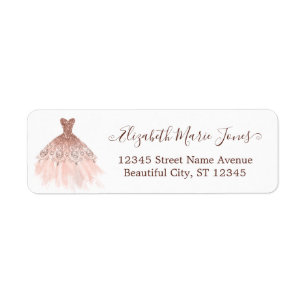 Blush Pink Rose Gold Sparkle Dress Girly Script