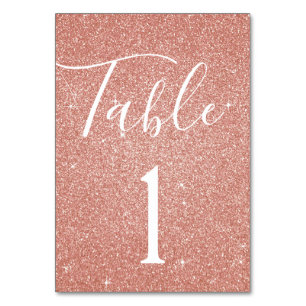 Blush Pink - Rose Gold Sparkle Table Number