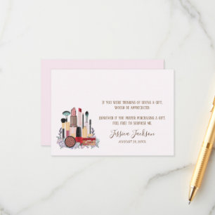 Blush Pink Rose Gold Sweet Sixteen Enclosure Card