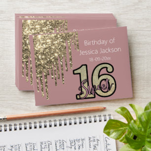 Blush Pink Rose Gold Sweet Sixteen Envelope