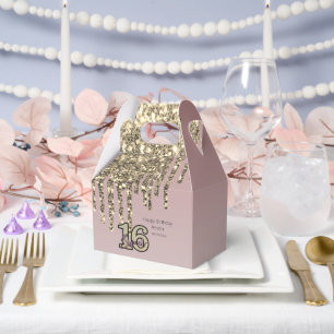 Blush Pink  Rose Gold Sweet Sixteen Favour Box