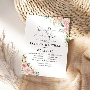 Blush Pink Rose Gold The Night Before Invitation