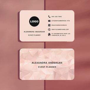 Blush Pink Rose Gold Triangle Consultant Business Card