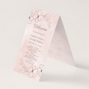 Blush Pink & Rose Gold Wedding Ceremony Program