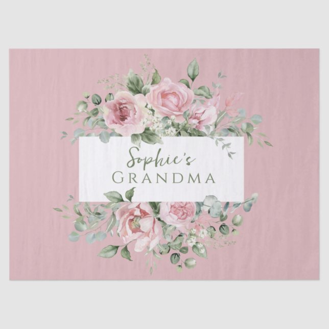 Blush Pink Rose Grandma Tissue Paper (Front)