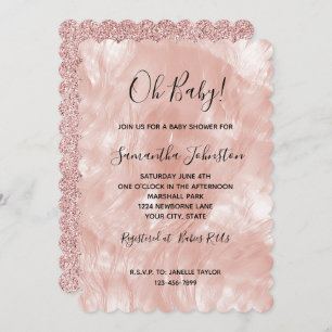 Blush Pink Rose  Invitation