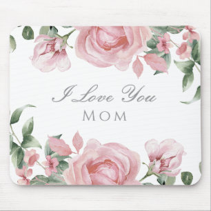 Blush Pink Rose Mom Mouse Mat