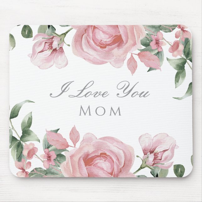 Blush Pink Rose Mom Mouse Mat (Front)
