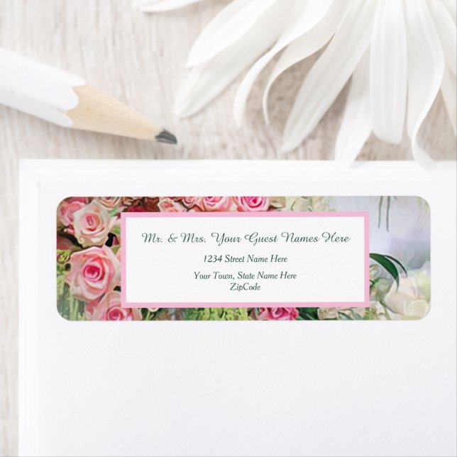 Blush Pink Rose Return Address (Insitu)