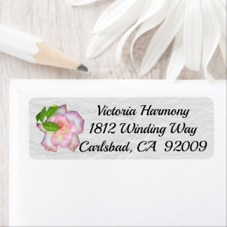 Blush Pink Rose Return Address Labels
