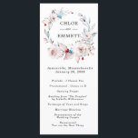Blush Pink Rose Wedding Programme<br><div class="desc">Beautiful blush pink roses create an elegant wreath at the top of this wedding program. Soft pastel steel blue, almost grey leaves, complement it perfectly. Bright blue small flowers add a pop of colour and the tiniest scarlet red flowers add a bit of spice. The front of the program describes...</div>