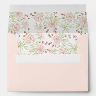 Blush Pink Rose Wedding Vintage Envelope