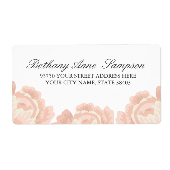 Blush Pink Roses Address Labels (Front)