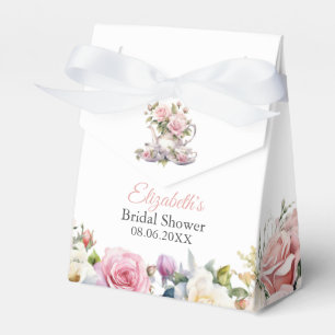 Blush Pink Roses Bridal Shower Tea Brunch Favour Box