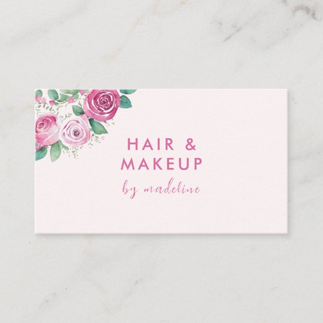 Blush Pink Roses Business Card (Front)