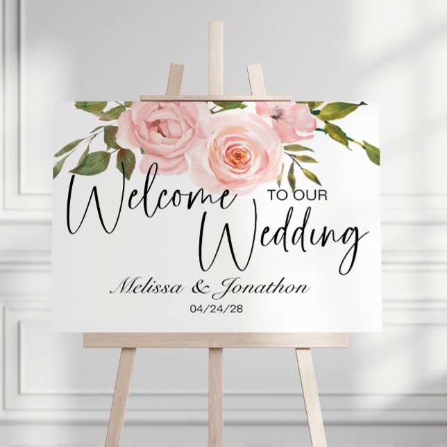 Blush Pink Roses Floral Bridal Shower Poster (Creator Uploaded)