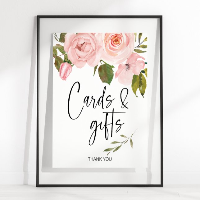 Blush Pink Roses Floral Card & Gifts Sign (Creator Uploaded)