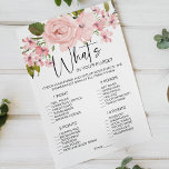 Blush Pink Roses Floral Game Guess the Dress Flyer<br><div class="desc">Guess the dress bridal shower game. Give each guest a card and have them guess draw what they think the bride-to-be will wear on her wedding day.  Soft watercolor blush pink roses.   Coordinating backside. Matching items to complete your event collection are available in our Zazzle store!</div>