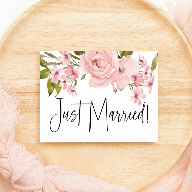 Blush Pink Roses Floral Just Married (Creator Uploaded)