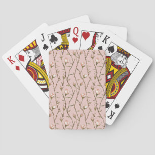 Blush Pink Roses Floral Playing Cards