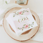 Blush pink roses girl baby shower napkins<br><div class="desc">Blush pink roses girl baby shower napkins 
Matching items available.</div>