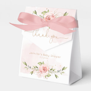 Blush pink roses girl baby shower Thank you Favour Box