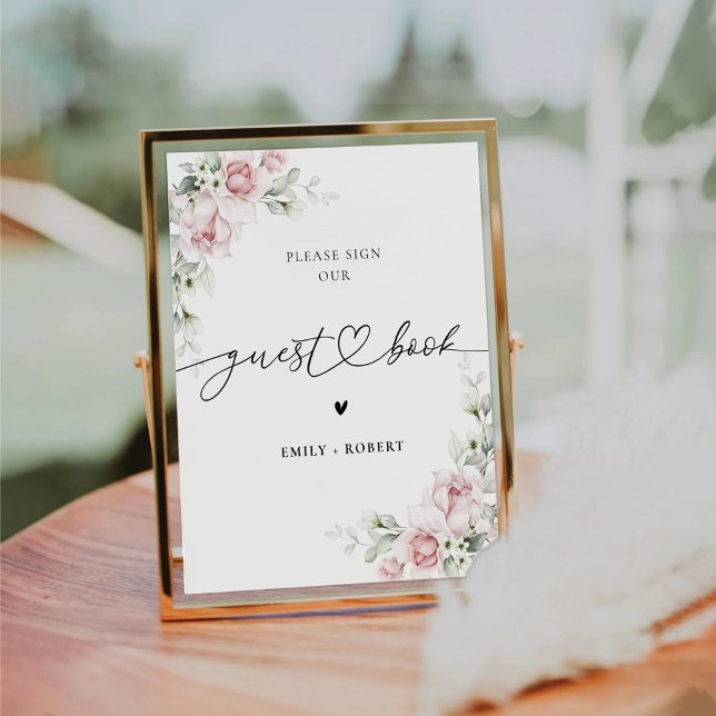 Blush Pink Roses Guest Book Sign (Creator Uploaded)