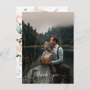 Blush Pink Roses Hummingbird Sage Greenery Photo Invitation