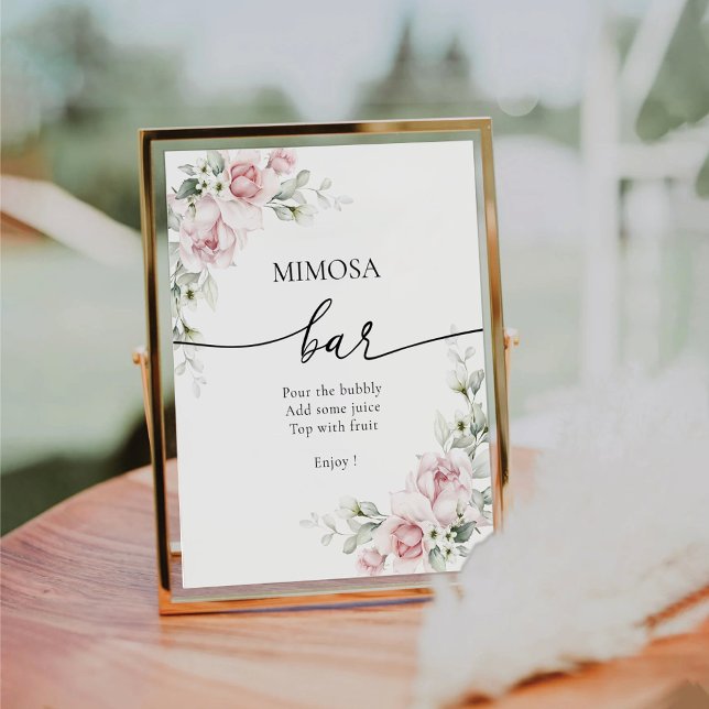 Blush Pink Roses Mimosa Bar Sign (Creator Uploaded)