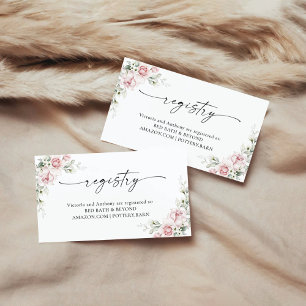 Blush Pink Roses Registry Enclosure Card