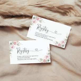 Blush Pink Roses Registry Enclosure Card