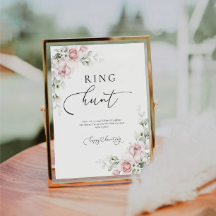 Blush Pink Roses Ring Hunt Sign