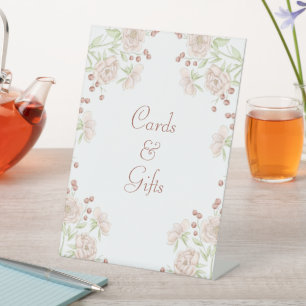 Blush Pink Roses Wedding Cards Gift Sign