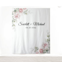 Blush Pink Roses Wedding Ceremony Backdrop