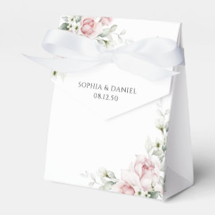 Blush Pink Roses Wedding Ceremony Favour Box