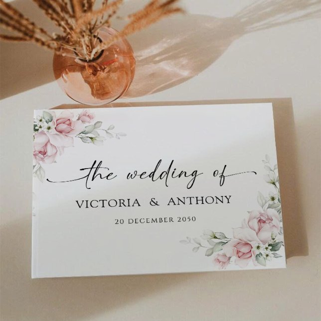 Blush Pink Roses Wedding Guest Book (Creator Uploaded)