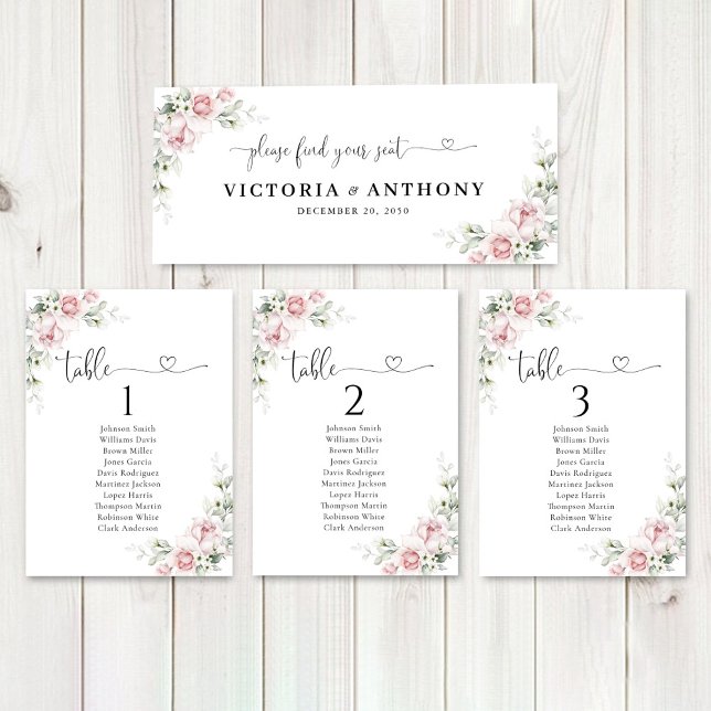 Blush Pink Roses Wedding Head Table Sign (Creator Uploaded)