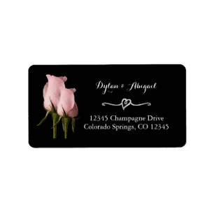 Blush Pink Roses Wedding Return Address Label