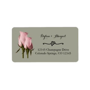 Blush Pink Roses Wedding Return Address Label